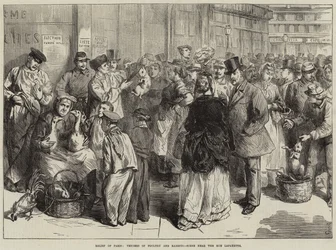 Relief of Paris, Venders of Poultry and Rabbits, Scene near the Rue Lafayette